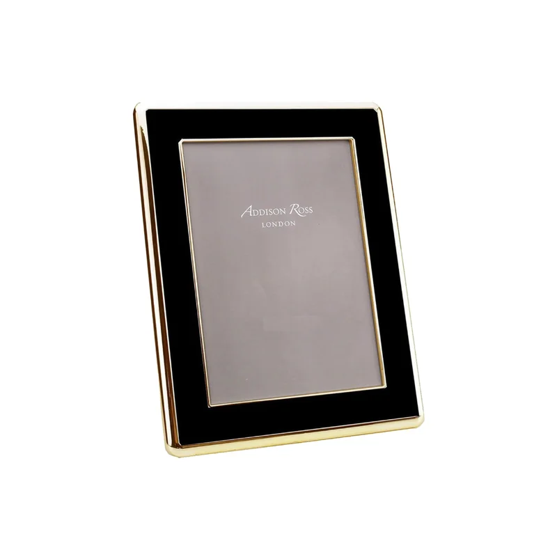 Black Enamel & Gold 4x6 Curved Frame