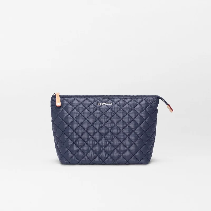 MZ Wallace Large Zoey Zip Pouch in Navy